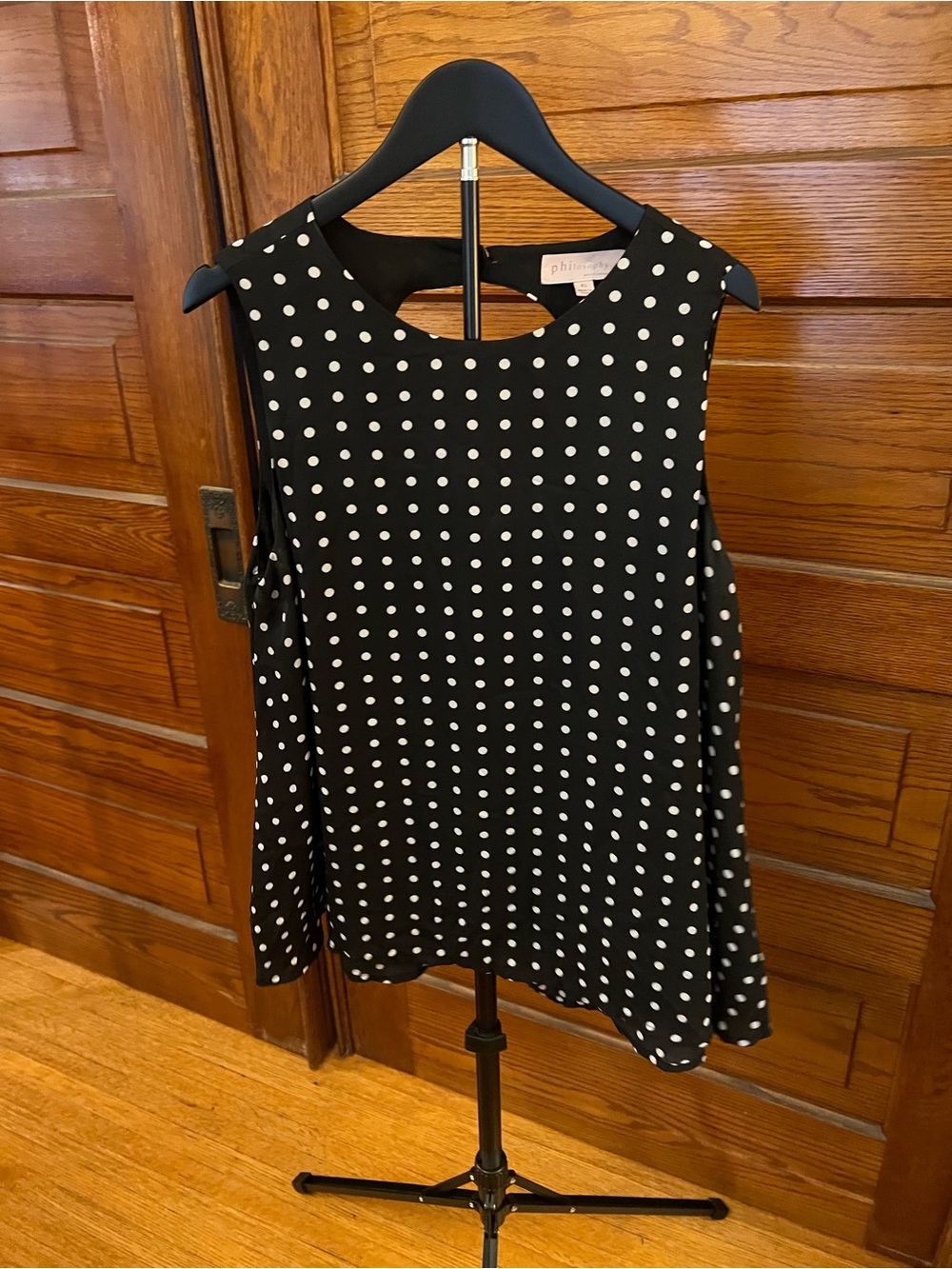 Philosophy Black Polka Dot Sleeveless Camisole